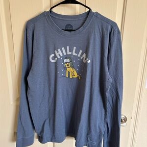 Life Is Good Blue Long Sleeve Shirt